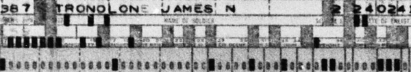 Punch card with interpreter printing.